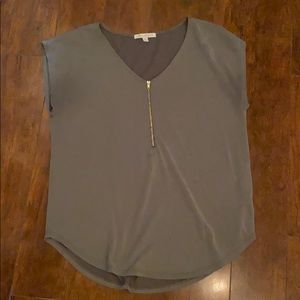 3/$15 Olive green zipper front top